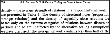 The first use of the term &ldquo;structural hole&rdquo; that I could find is in a 1986 article Burt co-authored with Miguel Guilarte, titled 